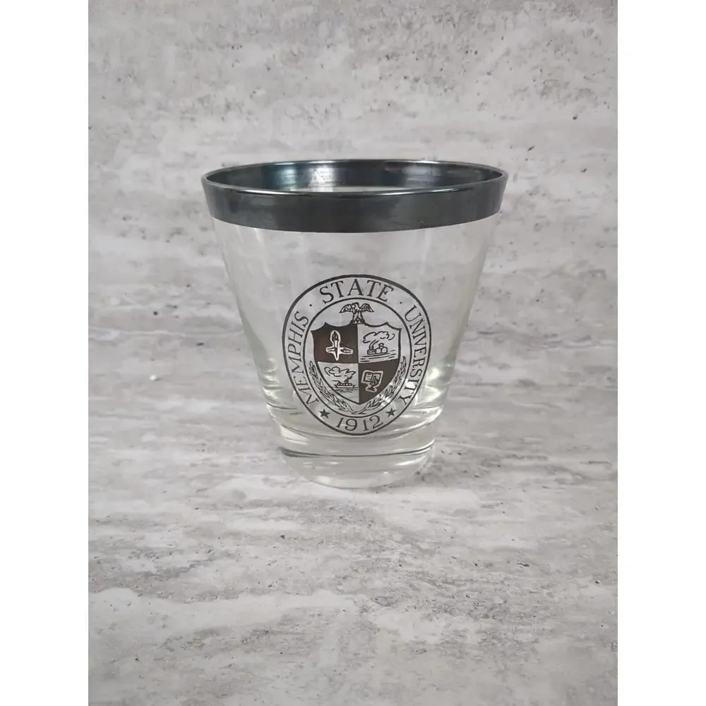 Set Of‎ 4 Memphis State University Glass Cups, Bar Glasses